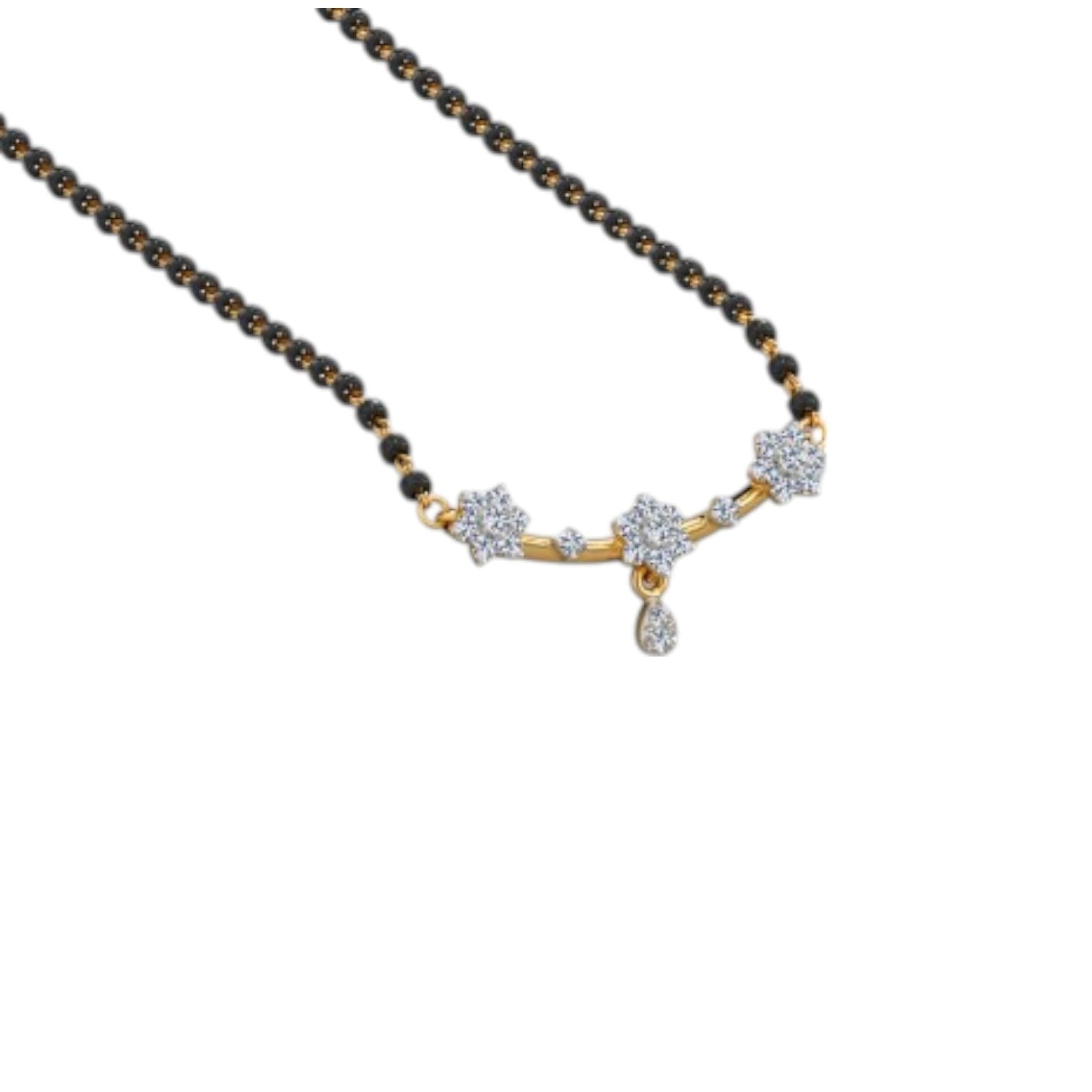 Elegant 925 Sterling Silver Gold Plated CZ Stone Mangal Sutra for Women By Kesardeep